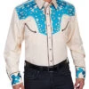 Scully Men's Scroll Tooled Long Sleeve Western Shirt