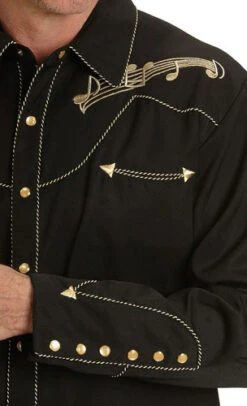 Scully Music Note Embroidered Retro Western Shirt - Big & Tall 5 Scully Music Note Embroidered Retro Western Shirt - Big & Tall -Exotic Clothing file 426