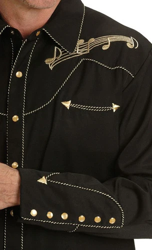 Scully Music Note Embroidered Retro Western Shirt - Big & Tall 3 Scully Music Note Embroidered Retro Western Shirt - Big & Tall - Image 3