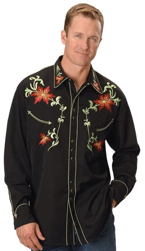 Scully Floral Embroidery Vintage Western Shirt 1 Scully Floral Embroidery Vintage Western Shirt