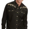 Scully Music Note Embroidered Retro Western Shirt