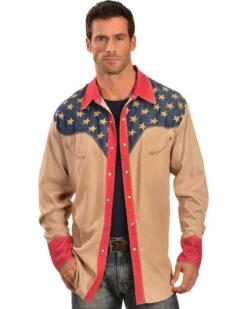 Scully Patriotic Pick Stitched Western Shirt