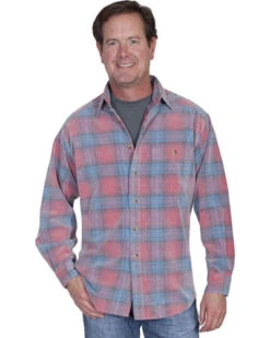 Scully Men's Yard Dye Corduroy Plaid Shirt
