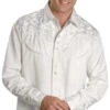 Scully White Floral Embroidery Retro Western Shirt - Big & Tall