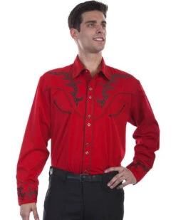 Scully Men's Embroidered Yoke Western Shirt