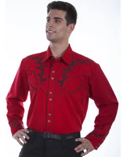 Scully Men's Embroidered Yoke Western Shirt -Exotic Clothing file 460