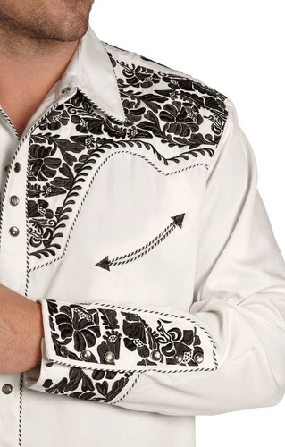 Scully Pewter-tone Embroidery Retro Western Shirt - Big & Tall 3 Scully Pewter-tone Embroidery Retro Western Shirt - Big & Tall - Image 3