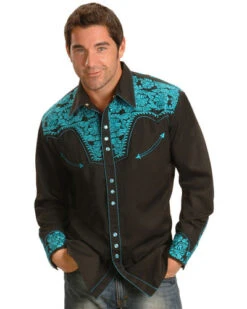 Scully Men's Turquoise Gunfighter Western Shirt