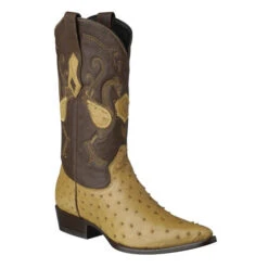 Cuadra Men's Traditional Ostrich Western Boots - Paja