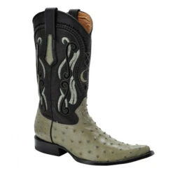 Cuadra Men's Ostrich Chihuahua Pointed Toe - Pistacho