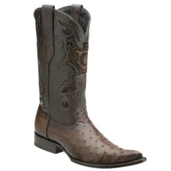 Cuadra Men's Ostrich Flame Chihuahua Pointed Toe Boots -Exotic Clothing file 507