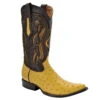 Cuadra Men's Ostrich Yellow Chihuahua Pointed Toe Boots - Yellow