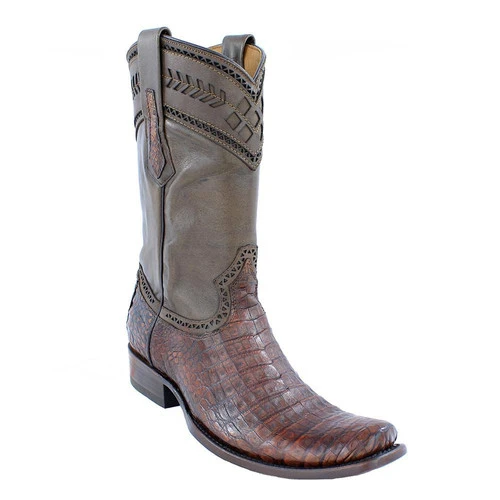 Cuadra Men's Lumber Bone Caiman Belly Boots - Semi Square Toe 1 Cuadra Men's Lumber Bone Caiman Belly Boots - Semi Square Toe