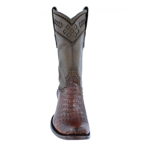 Cuadra Men's Lumber Bone Caiman Belly Boots - Semi Square Toe 2 Cuadra Men's Lumber Bone Caiman Belly Boots - Semi Square Toe - Image 2