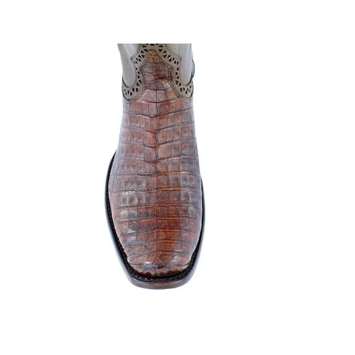 Cuadra Men's Lumber Bone Caiman Belly Boots - Semi Square Toe 3 Cuadra Men's Lumber Bone Caiman Belly Boots - Semi Square Toe - Image 3