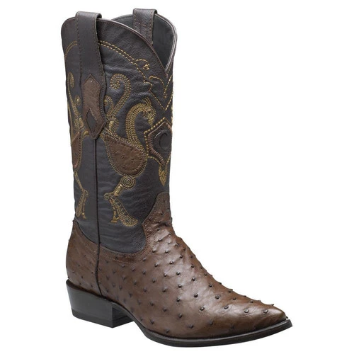 Cuadra Men's Traditional Ostrich Western Boots - Brown 1 Cuadra Men's Traditional Ostrich Western Boots - Brown