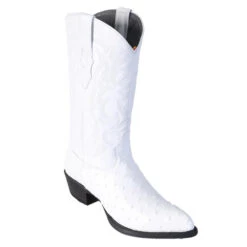 Los Altos White Ostrich Cowboy Boot J Toe