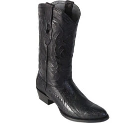 Los Altos Round Toe Ostrich Leg Boots