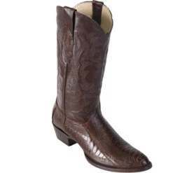 Los Altos Round Toe Ostrich Leg Boots -Exotic Clothing file 577