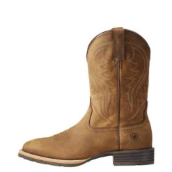 Ariat Men's Distressed Brown Hybrid Rancher Square Toe Cowboy Boots -Exotic Clothing file 580