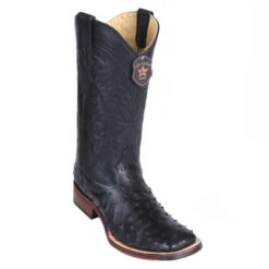 Los Altos Wide Square Toe Ostrich Boots