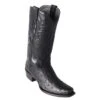 Los Altos Men's Black Ostrich Square 7-Toe Cowboy Boots