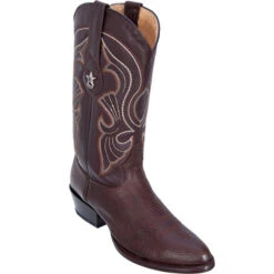 Los Altos Men's Bull Shoulder Brown R-Toe Cowboy Boots