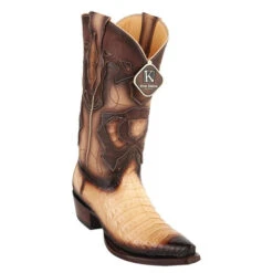 King Exotic Men's Caiman Belly Snip Toe Boots -Exotic Clothing file 642