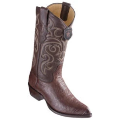 Los Altos Smooth Ostrich Brown Cowboy Boots J-Toe