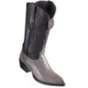 Los Altos J-Toe Ostrich Leg Grey Cowboy Boots