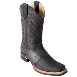 Los Altos Men's Ostrich Leg Saddle Vamp Square Toe Boots -Exotic Clothing file 757