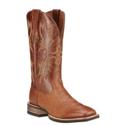 Ariat Men's Tombstone Brandy Smooth Ostrich Quill Boots
