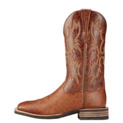 Ariat Men's Tombstone Brandy Smooth Ostrich Quill Boots -Exotic Clothing file 773