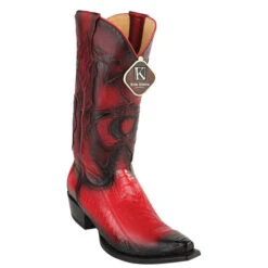 King Exotic Men's Western Ostrich Leg Snip Toe Boots