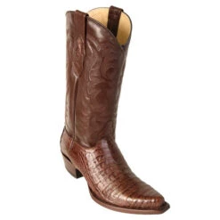 Los Altos Men's Brown Caiman Belly Snip Toe Western Boot