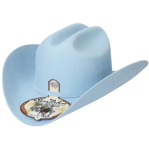6x Larry Mahan Real Fur Felt Cowboy Hat Baby Blue 1 6x Larry Mahan Real Fur Felt Cowboy Hat Baby Blue
